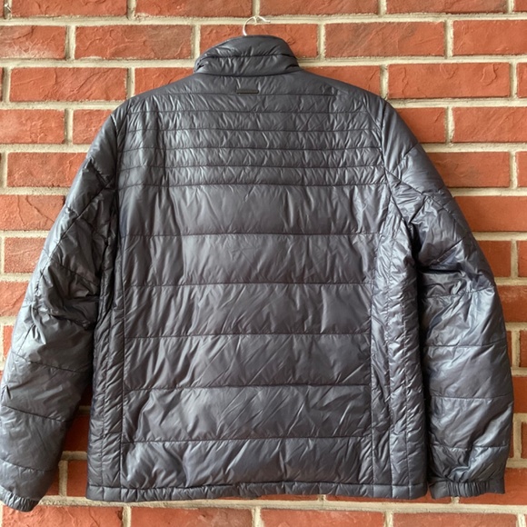 MICHAEL KORS ZIP DOWN REVERSIBLE PUFFER NAVY GREY JACKET SIZE L - Picture 3 of 13